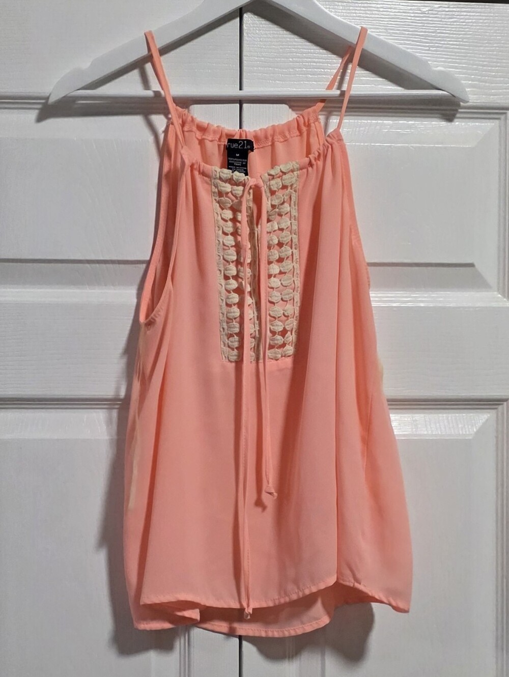 Rue21 Peach Crochet-Trim Spaghetti Strap Camisole